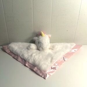 Cloud Island Unicorn Plush Baby Pink Satin Trim Security Blanket fuzzy